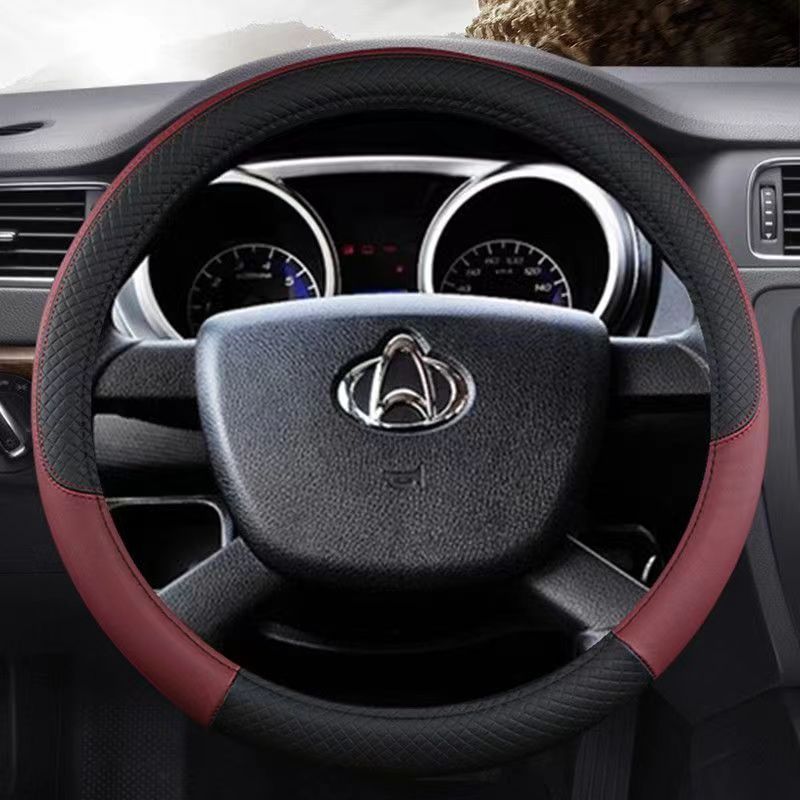 YIPAUTO ปลอกหุ้มพวงมาลัยรถยนต์ หนังหุ้มพวงมาลัยรถ ที่หุ้มพวงมาลัยสำหรับรถยนต์ ปลอกตกแต่งพวงมาลัย หนังใส่พวงมาลัยกันลื่น