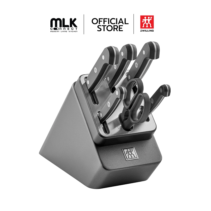 ZWILLING ชุดบล็อกมีด สเตนเลสสตีล 7 ชิ้น รุ่น Gourmet บล็อกสี Ash N36133700