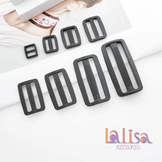 ที่ปรับสายเป้ ตัวเลื่อนสายกระเป๋า ตัวปรับสายกระเป๋า พลาสติกสีดำ Plastic Buckle (D-3-A,XCXB-076)