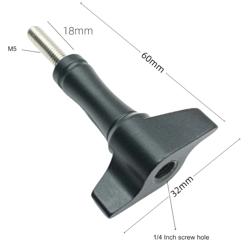 สกรู M5 (อลูมิเนียม) ท้ายมีรูสกรู 1/4“ (นิ้ว/inch)  M5 Aluminium Screw with 1/4” hole สำหรับ GOPRO , Action Camera