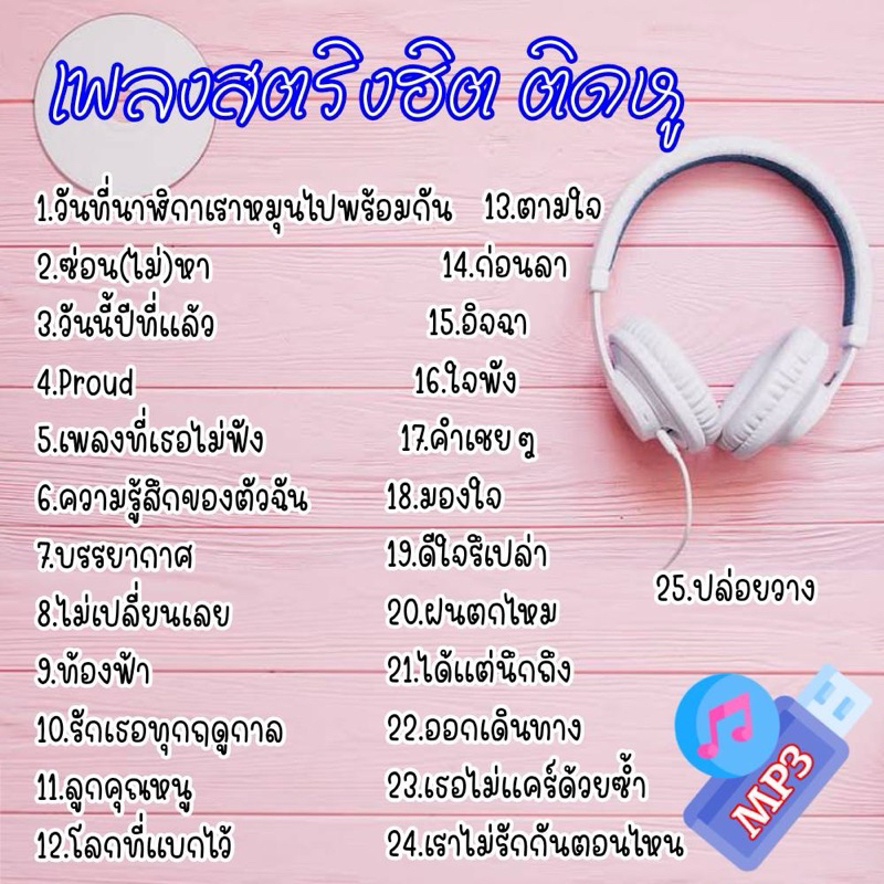 USB แฟลชไดร์ฟ MP3 รวมเพลงสตริงฮิต ติดหู