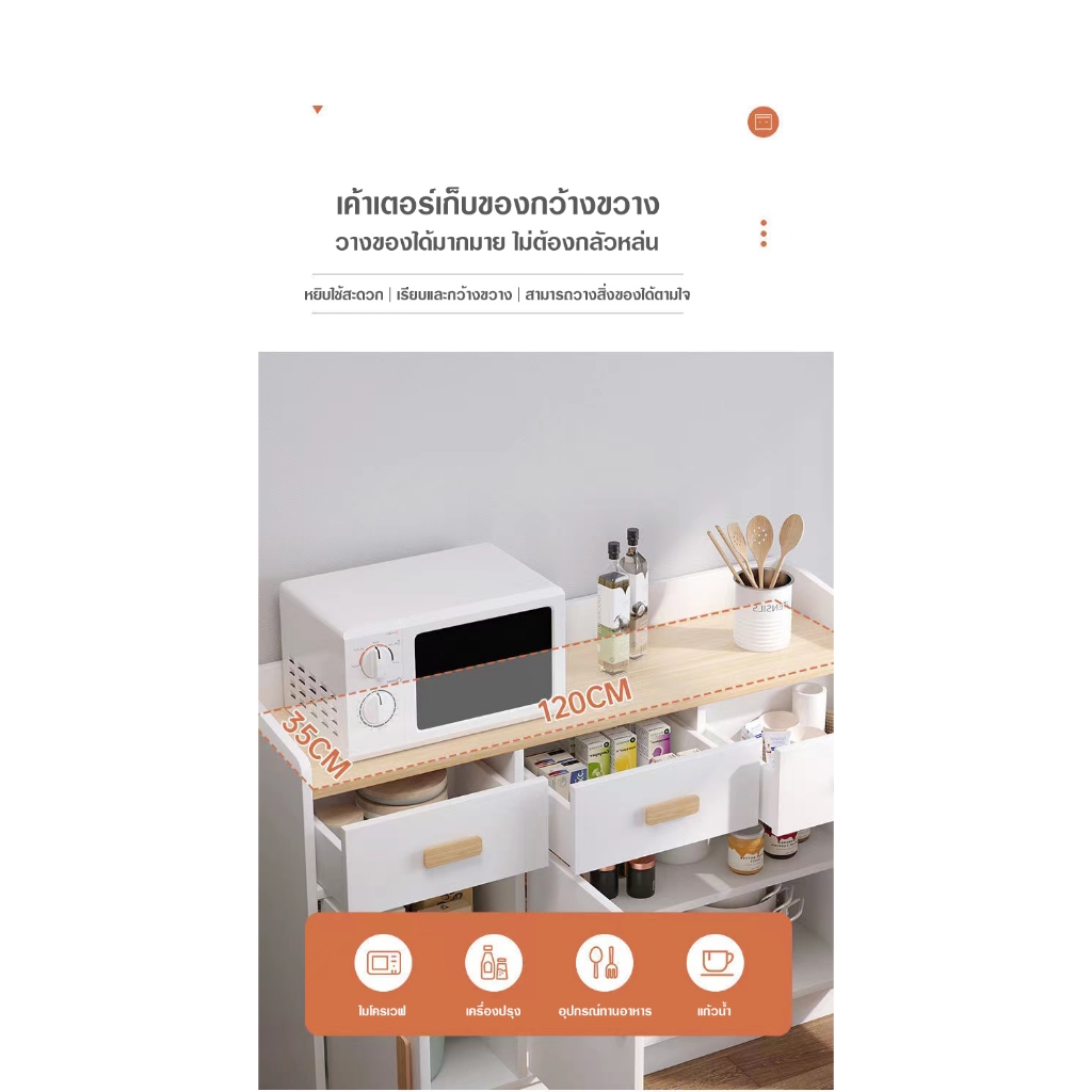 ตู้วางไมโครเวฟ ชั้นวางของ ชั้นวางของในครัว ตู้วางของในห้องครัว ตู้เก็บของอเนกประสงค์ ประหยัดพื้นที่ - รูปที่ 3
