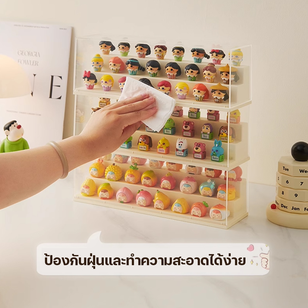 ตู้ใส่โมเดล ชั้นวาง art toy กล่องใส่โมเดล โชว์ของสวยงาม เก็บของ กล่องใส ตุ๊กตาของสะสม มีสองสีให้เลือก
