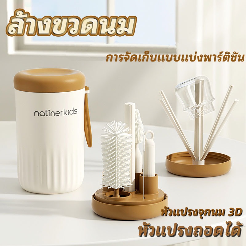 ล้างขวดนม(หัวแปรงซิลิโคน) ชุดแปรงล้างขวดนมซิลิโคนเด็ก