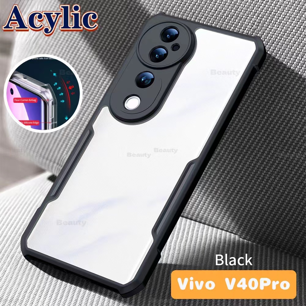 HHL เคสขอบดำ เคสใส สำหรับ Vivo V70FE V70 V60lite V60 V50lite V40lite/Y200 V29 กันกระแทก