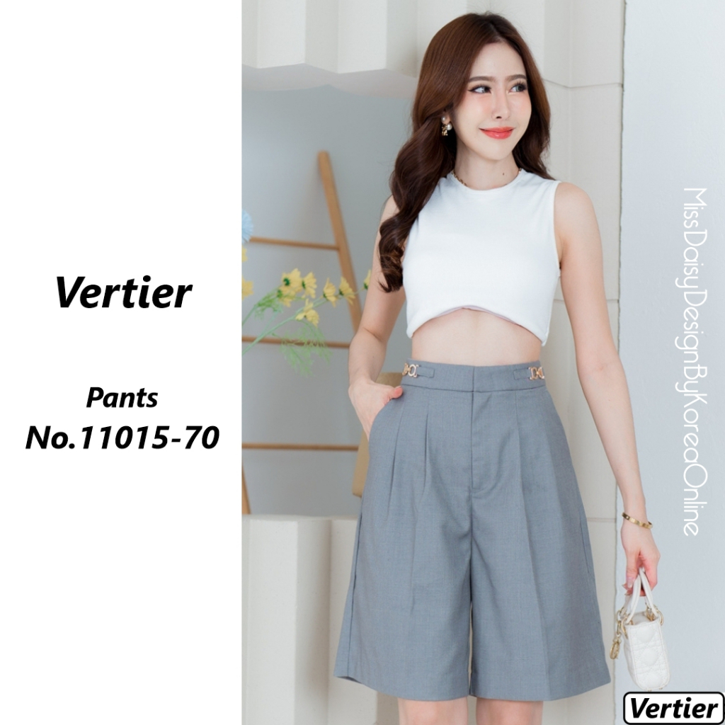 Vertier กางเกงขาสั้นเอวสูง No.11015 ผ้า Polyester 80% + Viscose 20%