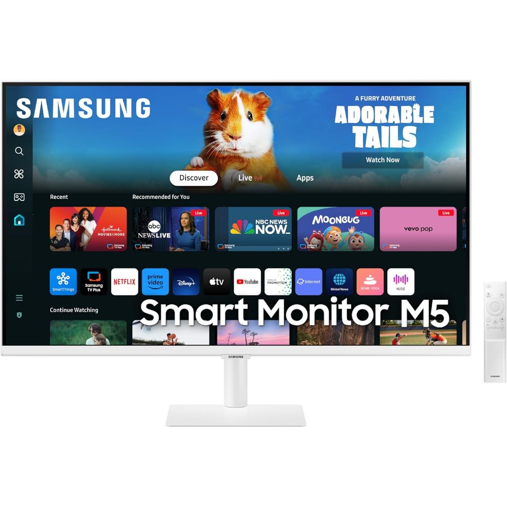 Samsung 27" FHD Smart Monitor M5 M50D (VA, HDMI, USB) with Streaming TV, Speakers, HDR10, Gaming Hub LS27DM501EEXXT