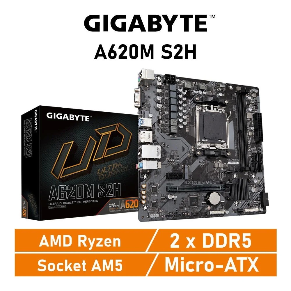 MAINBOARD (AM5) GIGABYTE A620M S2H DDR5 ประกัน 3 ปี