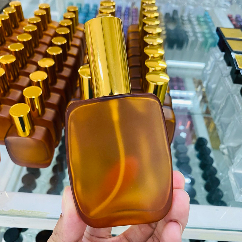 ขวดชาลอต ขวดน้ำหอม สีชา ขวดแก้วสีชา ขวดสเปรย์สีชา