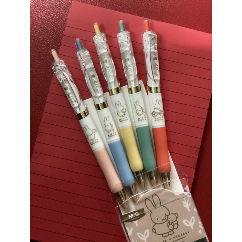 M&G FGPK35FM ปากกาเจลหมึกน้ำเงิน 0.5 มม. ลาย miffy ด้ามขาวลายสีตัดทอง