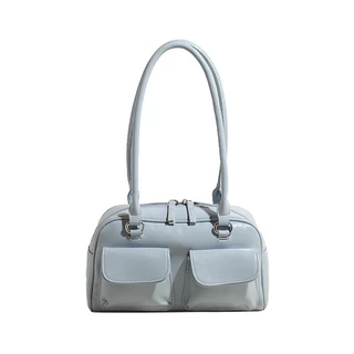BAG-CLS 🍄‍🟫 กระเป๋าหนังแฟชั่น สะพายไหล่ หนังเรียบ สีสวยคลาสสิค สไตล์เรียบหรู ช่องเก็บของเยอะ สินค้าพร้อมส่ง