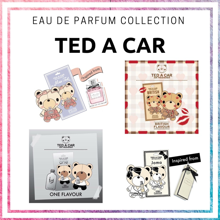 Ted a car แผ่นหอม ปรับอากาศ : British บริทิช กลิ่นเบอเบอรี่ , Miss Ted มิสเทด , Joma โจมา