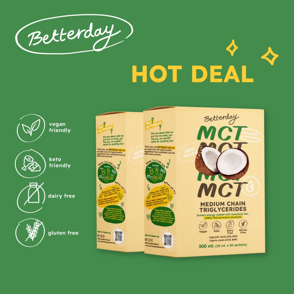 BETTERDAY MCT Oil  (Box 30 sachets ) 2 Boxes