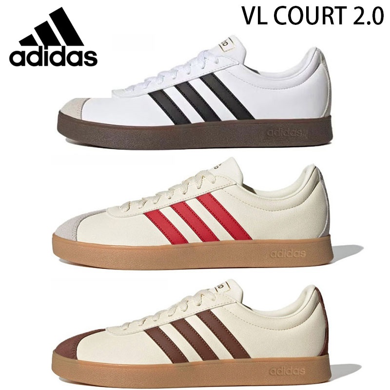 【ของแท้ 100%】Adidas VL COURT 2.0 รองเท้าผู้หญิง รองเท้าสบาย ๆ รองเท้าฝึกหัด คู่รักรองเท้า T หัว