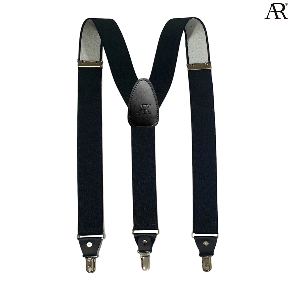 ANGELINO RUFOLO Suspenders(สายเอี๊ยม) 3.5CM. รูปทรงYแบบปรับความยาวได้ คุณภาพเยี่ยม ดีไซน์ Smoot ดำ/เบจ/ไวน์/เทา/น้ำเงิน