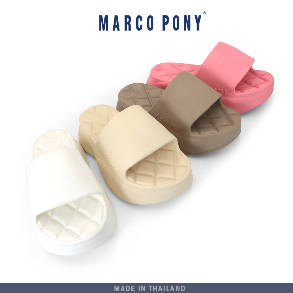 Marco pony รองเท้าแตะผู้หญิง รองเท้าแตะกันลื่น ทนต่อการสึกหรอ แฟชั่น ลำลอง ส้นหนา 6 ซม พื้นนุ่มมาก เหมาะกับฤดู MH9022