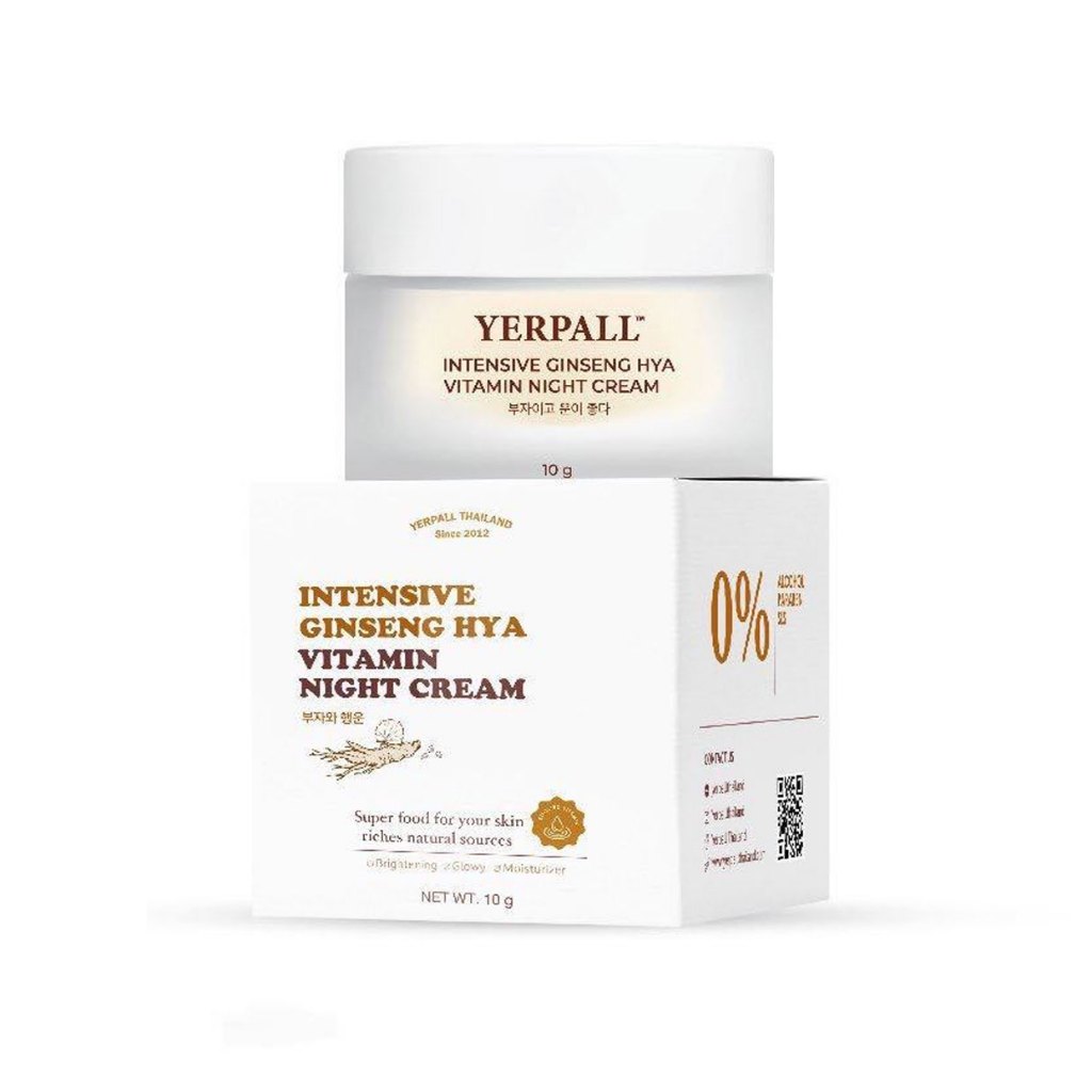 ครีมโสมไฮยา 10g. YERPALL Intensive Ginseng Hya Vitamin Night Cream ครีมโสมสตอ โสมไฮยา