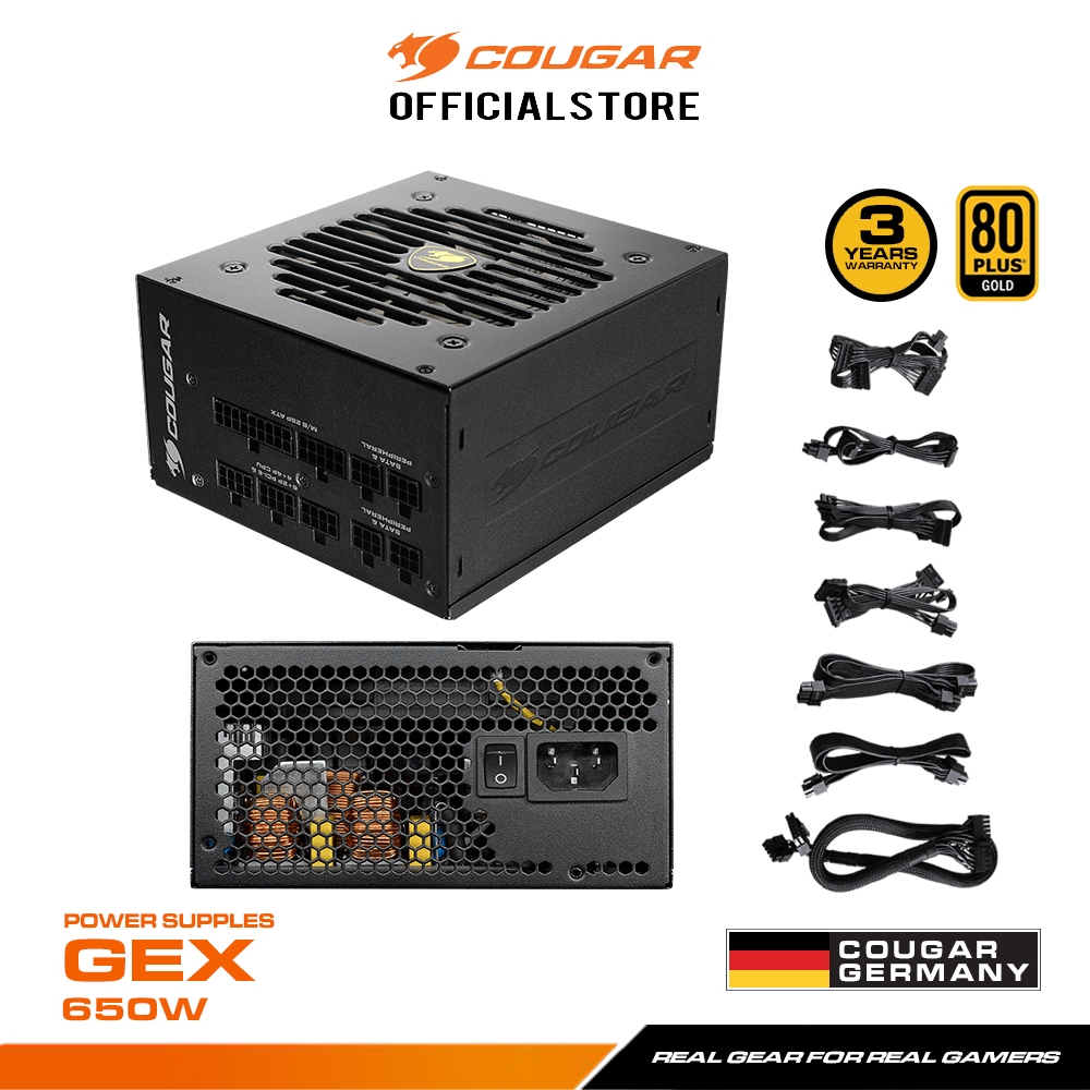 COUGAR GEX 650W (80+GOLD) : Power Supply รับประกัน 5 ปี
