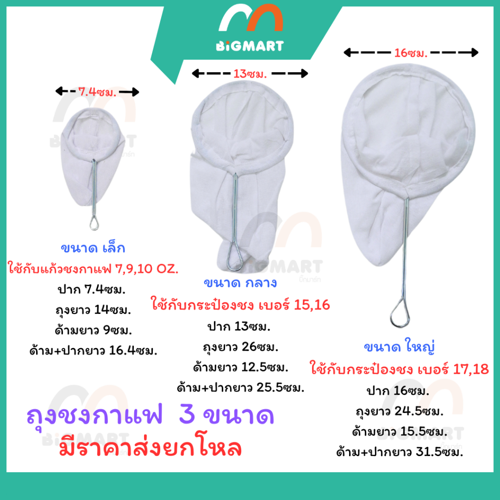 (ราคาส่ง12ชิ้น) ถุงชงกาแฟ มีให้เลือก3ขนาด