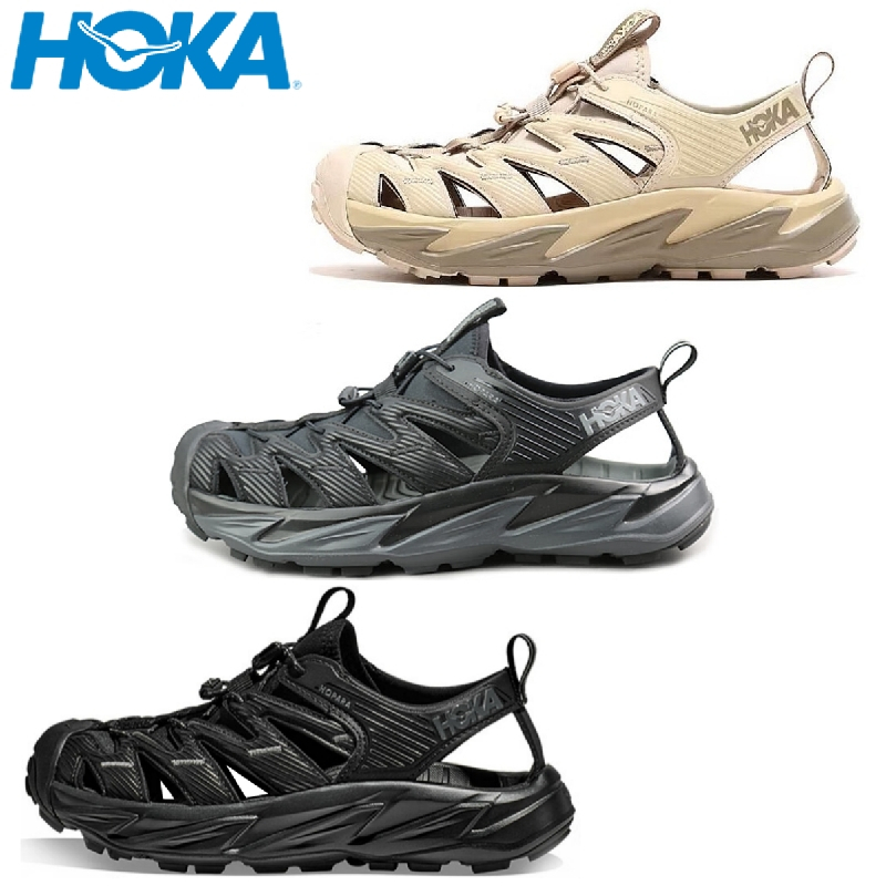 HOKA ONE ONE Hopara Sports Sandals Black Shadow khaki รองเท้ากีฬา
