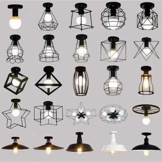 220V,E27.,LED Retro อุตสาหกรรมโคมไฟสไตล์ยุโรปชุดไฟเพดานโคมไฟระย้าโมเดิร์นเหล็กสีดำไฟตั้งโต๊ะ