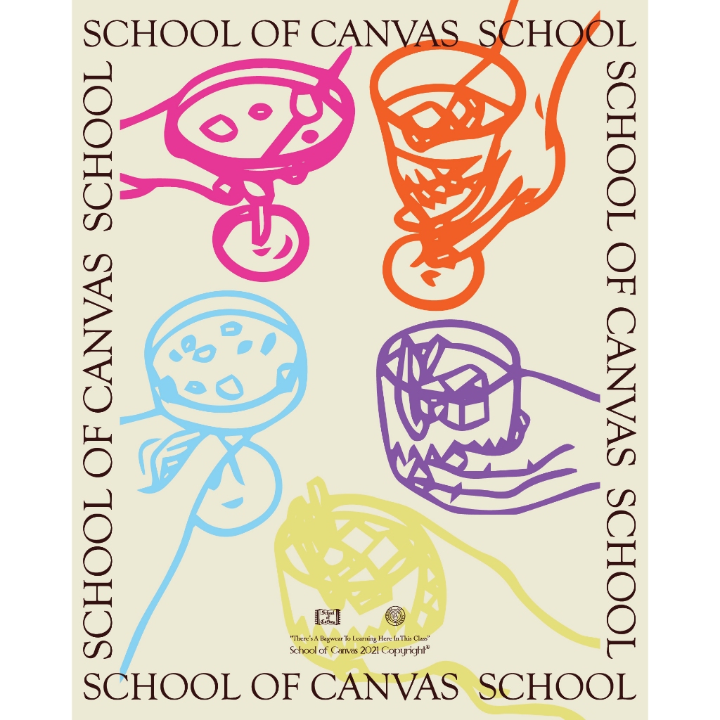 "Two Tone PICNIC Tote" School of Canvas