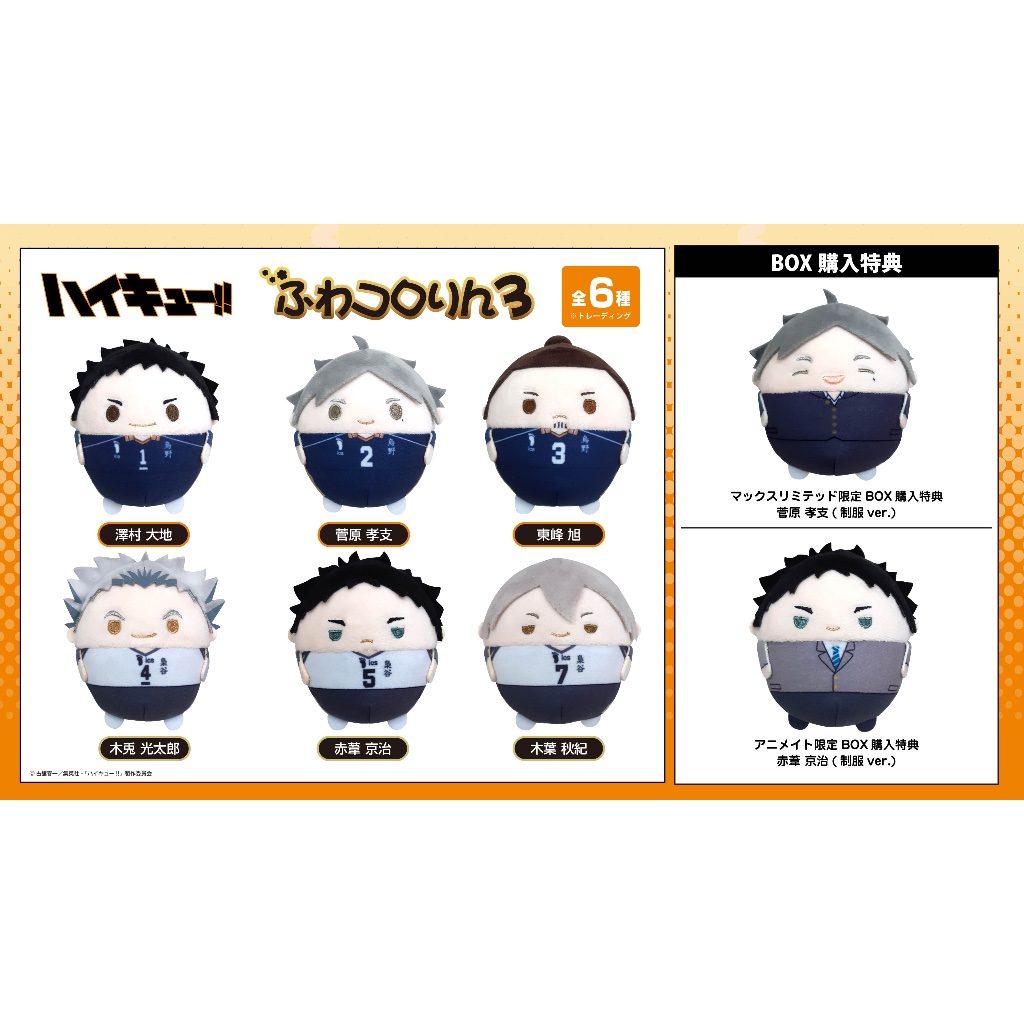 Pre-Order อ่านรายละเอียดทุกตัวอักษรก่อนสั่ง/ Haikyuu Fuwa Vol.3 (Re-Sale) ตุ๊กตา ฟุวะ ไฮคิว