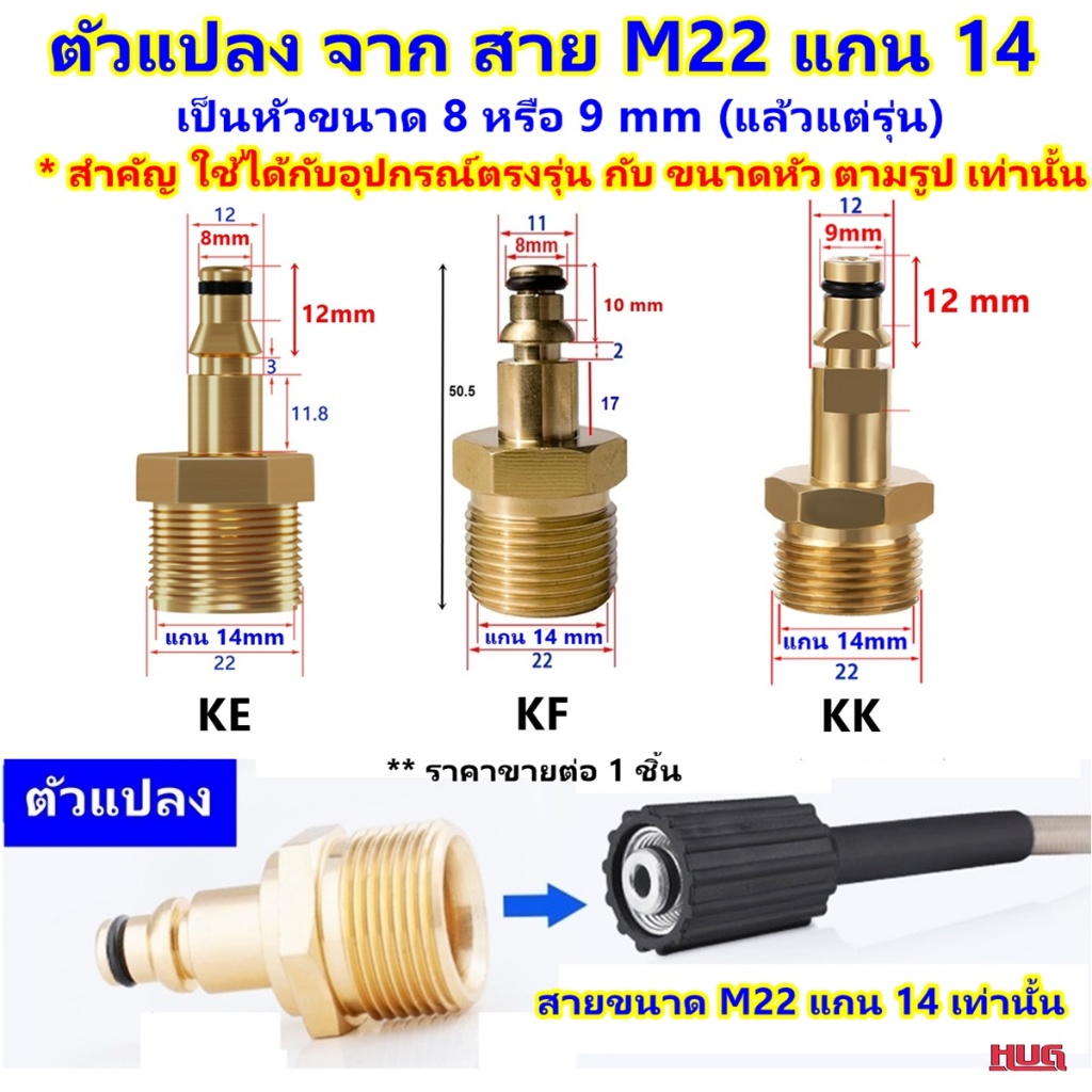 ข้อต่อ ตัวแปลง *สำคัญอุปกรณ์ที่จะเอาไปต่อ ต้องตรงกับขนาดตามรูปหัวแปลง* ต่อสาย M22 แกน 14 แปลงเป็นหัว 8 หรือ 9 mm adapter
