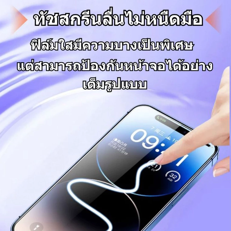 ฟิล์มกระจกนิรภัยนำไปใช้กับ iPhone 16 Pro Max 15 14 Plus 13 12 11 XS XR 8 7 6 6s SE แบบเต็มจอ 9D กาวเต็มแผ่น thumbnail 9