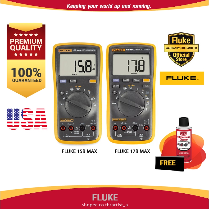 แท้ประกันศูนย์🛡️ FLUKE 15B MAX/17B MAX Series Digital Multimeter