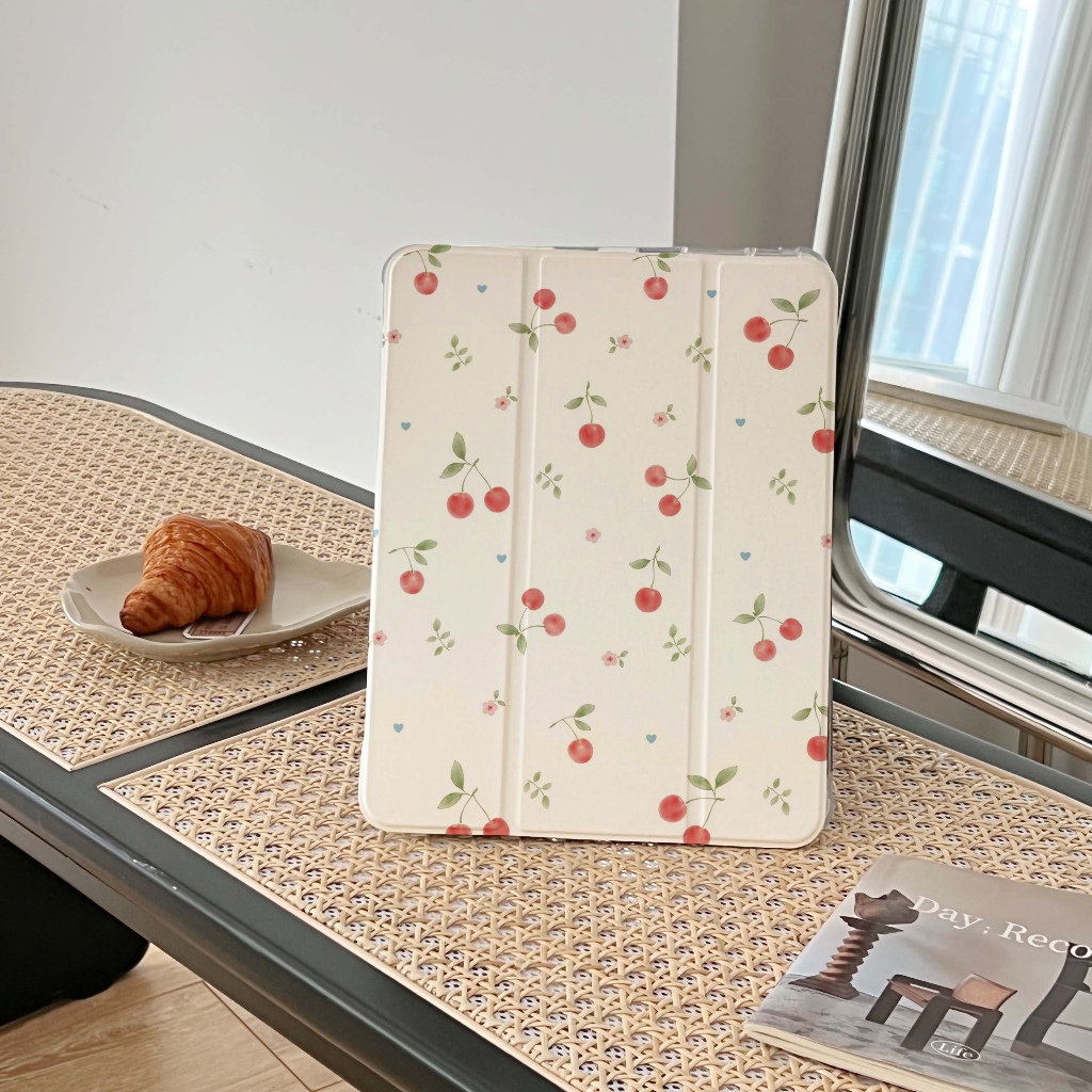 ส่งทันที เคสไอแพด cherry Pro11 2024 Air5/4 Air6 11 Gen9/8/7 สไตล์ย้อนยุค เคสipad Gen6/5 Air3 mini7