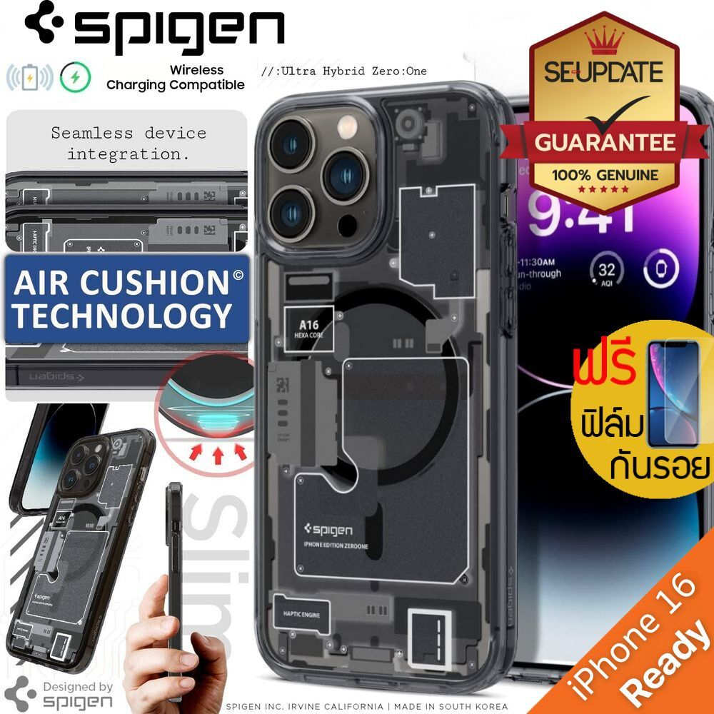 (แถมฟิล์ม) เคส SPIGEN Ultra Hybrid Zero One (MagFit) สำหรับ iPhone 16 / Plus / Pro / Pro Max / 15 Pr