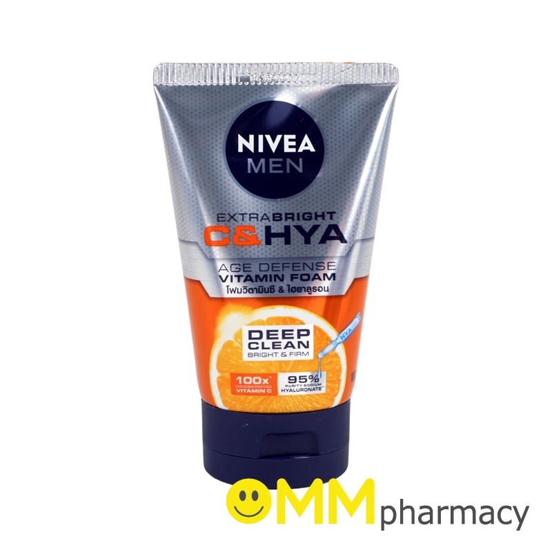 NIVEA MEN EXTRA BRIGHT C & HYA VITAMIN FOAM 100G.