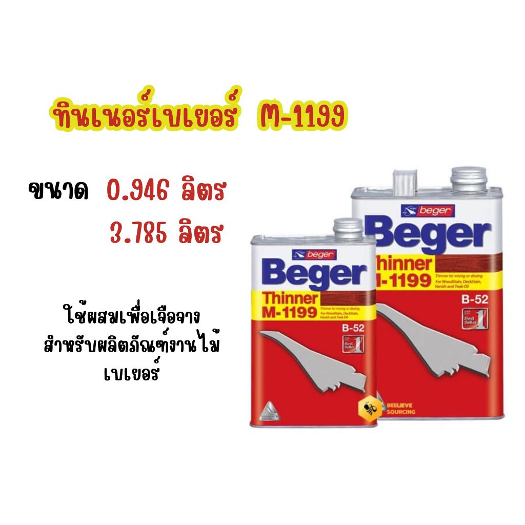 เบเยอร์ ทินเนอร์ M-1199 สำหรับผสมสีย้อมไม้ ขนาด 1/4  ,  แกลลอน