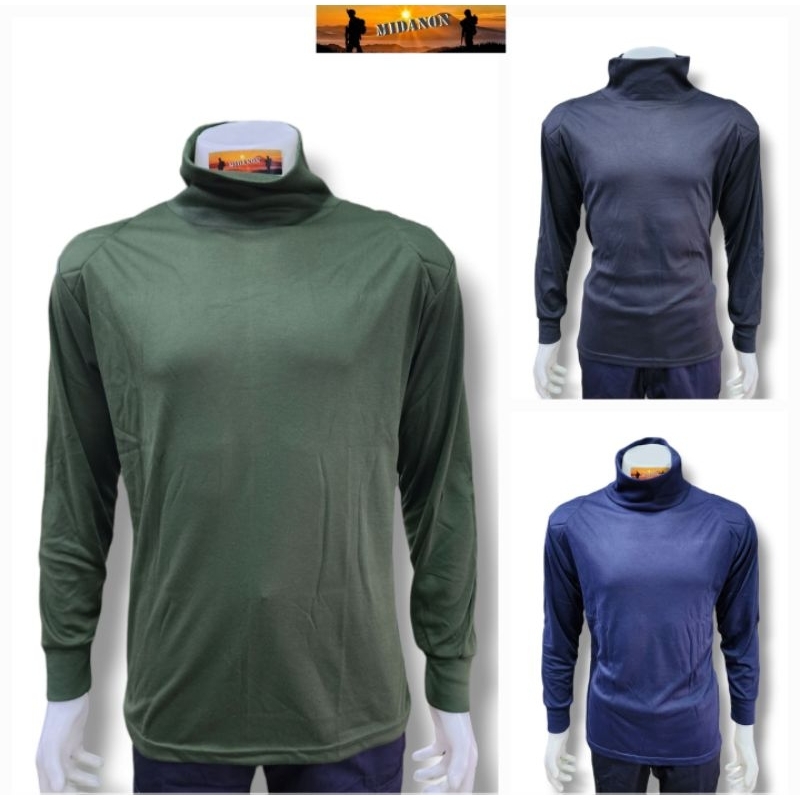 เสื้อยืดแขนยาวคอพัน เสื้อยืดแขนยาวคอเต่า เสริมฟองน้ำบุไหล่ศอก ใส่ลำลอง ผ้าCOTTON  ใส่ฝึก เกรดไทย