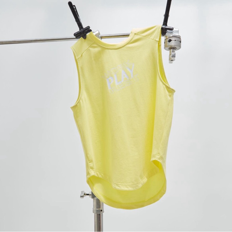 Ontheblogsactivewear Text tee in Soft Yellow Freesize อก 38“