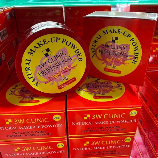 **ของแท้** 3W Clinic Natural Make-up powder 30g. แป้งฝุ่นป่าตอง สุดฮิตในเกาหลี เบอร์ 21 สำหรับผิวขาว