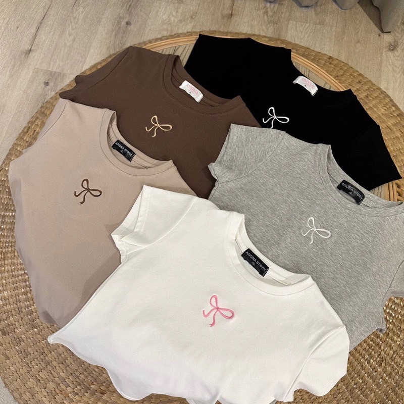 BBOW BS TSHIRT เสื้อยืดผ้ายูนิปักโบว์🔥พร้อมส่ง