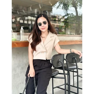 Blezer เสื้อครอปเบลเซอร์แขนสั้นลุคสวยหรู🔥พร้อมส่ง