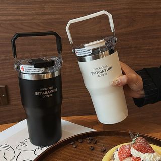 SITARAYURI แก้วน้ำเก็บความเย็นแบบหูหิ้ว ขนาด 600ml 900ml สแตนเลส 304 เหมาะสำหรับใส่เครื่องดื่มเย็น หรือ น้ำอุ่น