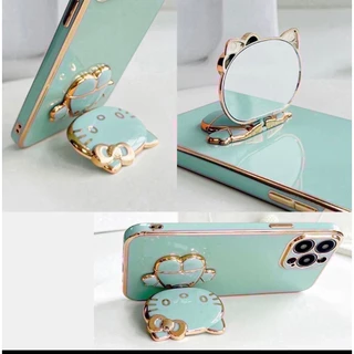 เคส ขาตั้ง คิตตี้ น่ารัก สำหรับ Realme C53 C51 C61 C63 C85 C71 Note60 60X 50 ลายน่ารัก กระจก ตั้งได้ หมุ่นได้