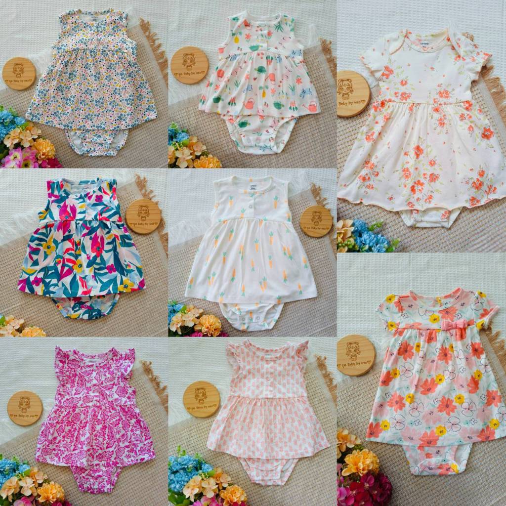 ใหม่ ชนช็อป carter's บอดี้เดรส สำหรับเด็ก ผู้หญิง12/18/ 24 เดือน