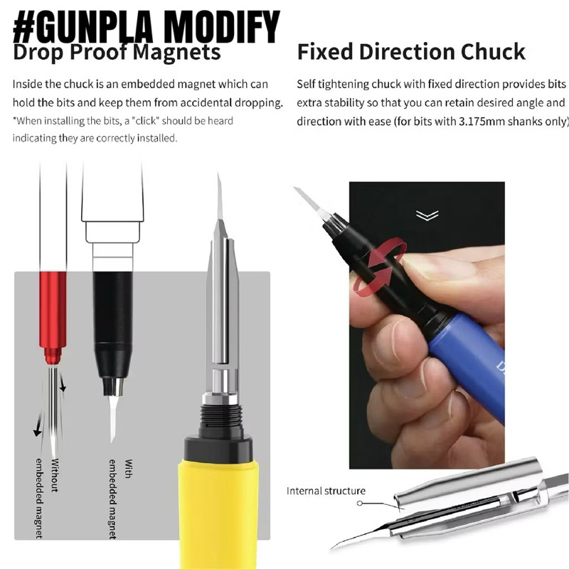 DSPIAE Pro WING Tungsten Steel Push Broach ด้ามจับมีดเดินลาย (เฉพาะด้ามจับ) - รูปที่ 2