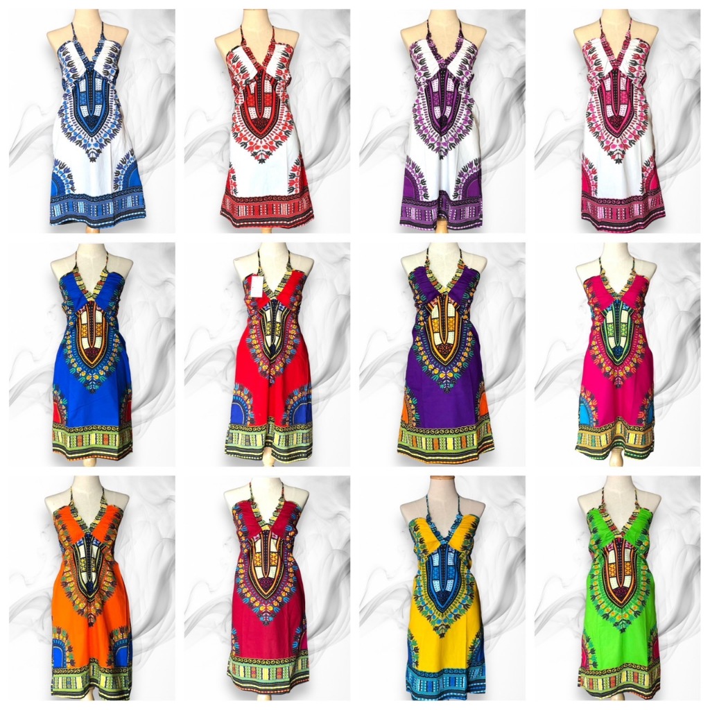เดรสสั้น สายเดี่ยว สม็อกหลัง มินิเดรส ทะเล จังโก้ โบฮีเมียน โชว์หลัง Short Dress Smock Summer Midi