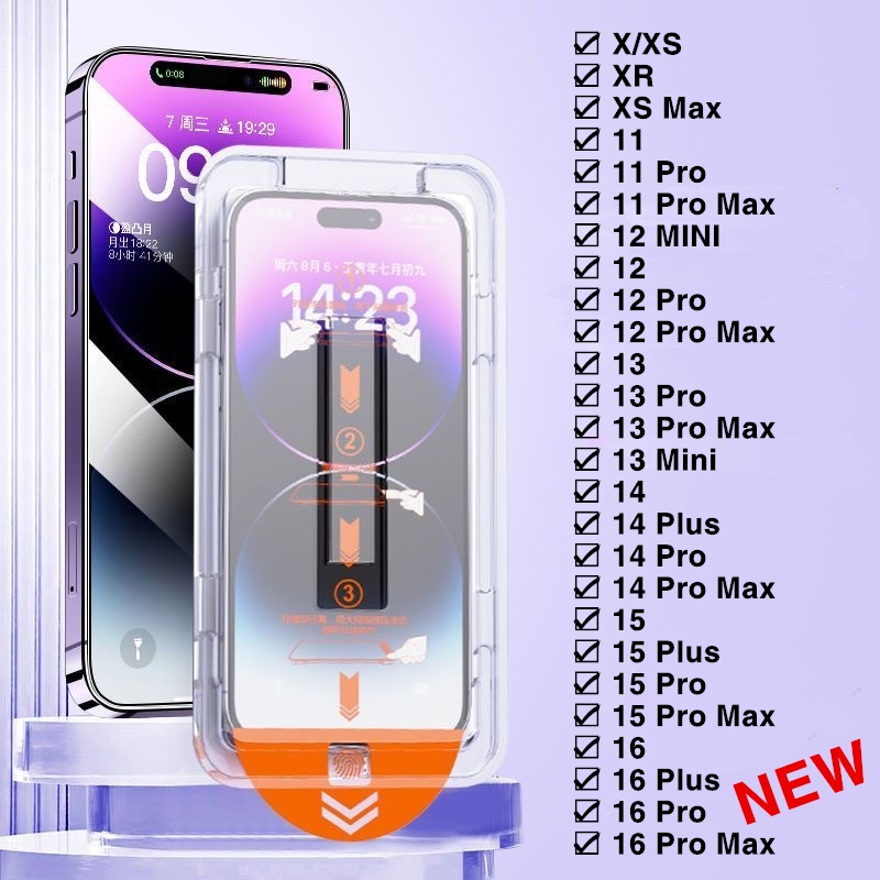 CC🔥ฟิล์มสะดวกรวดเร็ว🔥ฟิล์มกระจก ใช้สำหรับ iPhone 17 Air 16e 11 12 13 14 15 17 Pro Max Plus X XR XS Max ฟิล์มกระจกนิรภัย