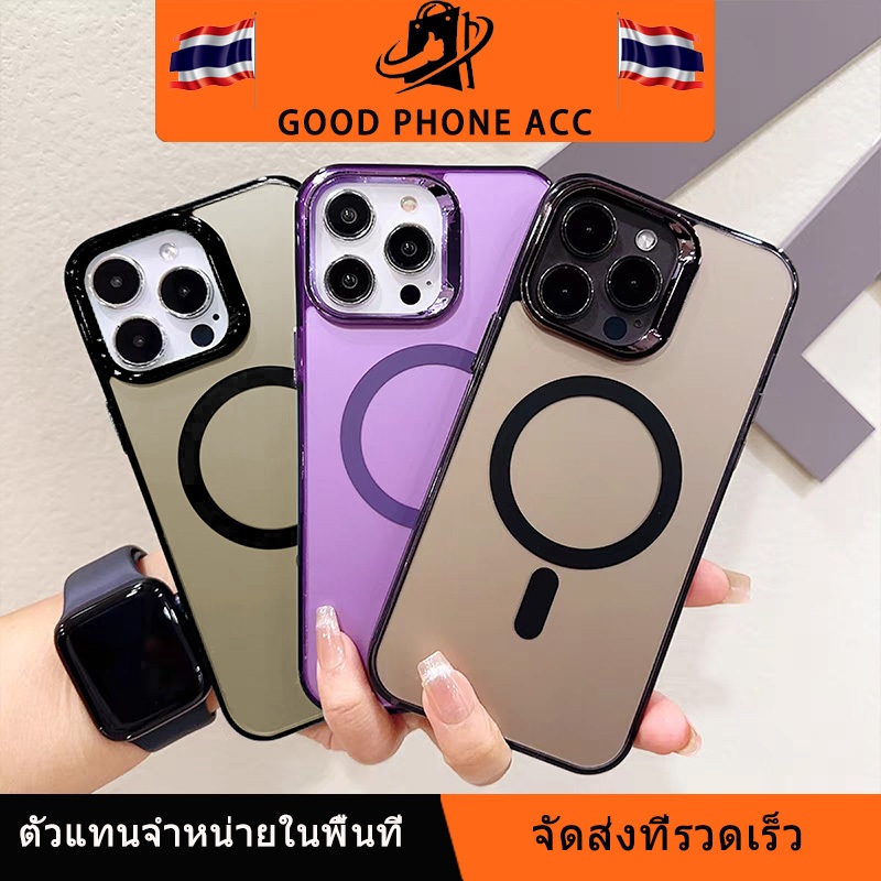For iPhone 13 11 12 14 15Pro MAX 13 pro 11pro iPhone7 8 X XS XR XSmaxเคสอะคริลิคฝ้าพร้อมที่ใส่แหวนแม่เหล็กซ่อนเหมาะสำหรั