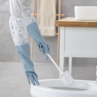 ถุงมือล้างจาน ถุงมือทำความสะอาด ถุงมือยาวยืดหยุ่นกันน้ำ ทำความสะอาด ซิลิโคนไม่แตกง่ายใช้งานสะดวก