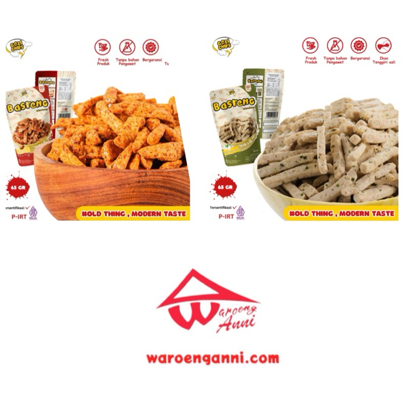 Indonesia Basreng ( Bakso Goreng ) GELICHIPS Camilan Pedas/ Spicy & Original Non Spicy 65 gram