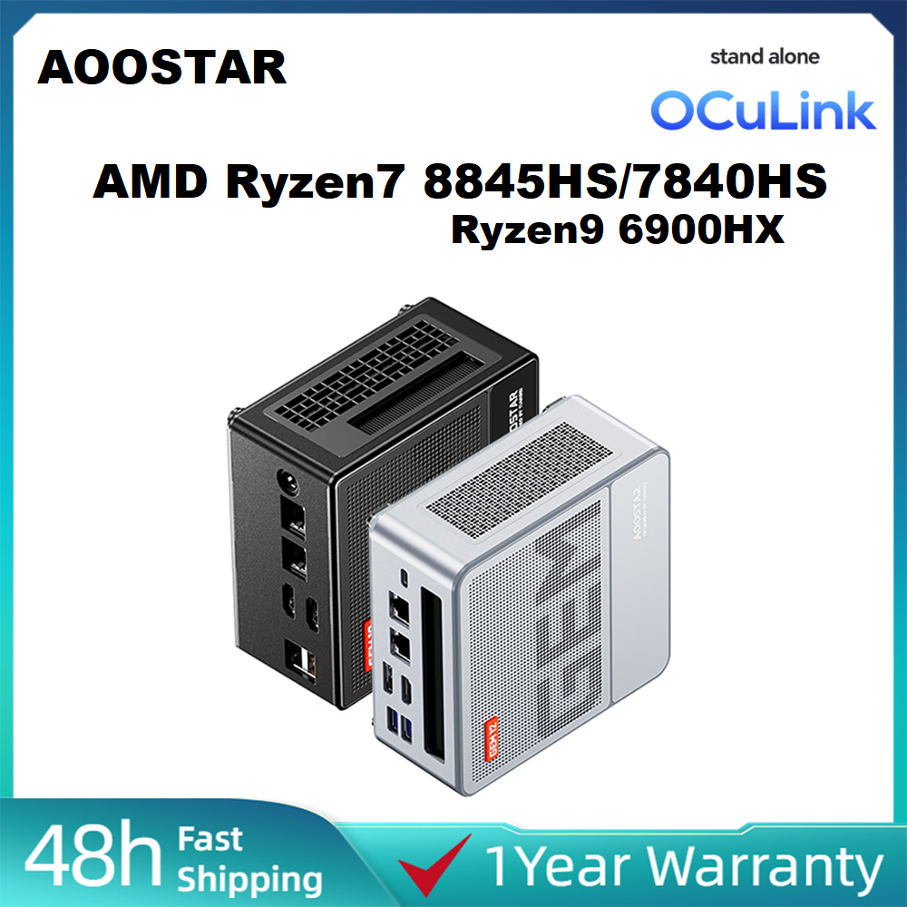 AOOSTAR GEM12 เอเอ็มดี Ryzen7 8845HS/7840HS/R9-6900HX DDR5 เต็มฟังก์ชั่นประเภท C Win11 มินิพีซี