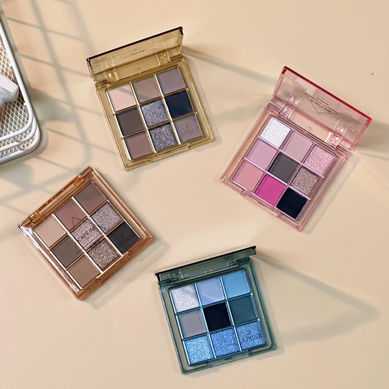 อายแชโดว์ 9 สี พาเลททาตา แมท ประกายชิมเมอร์ เนื้อใยไหม แบบพกพา กันน้ำ ติดทน